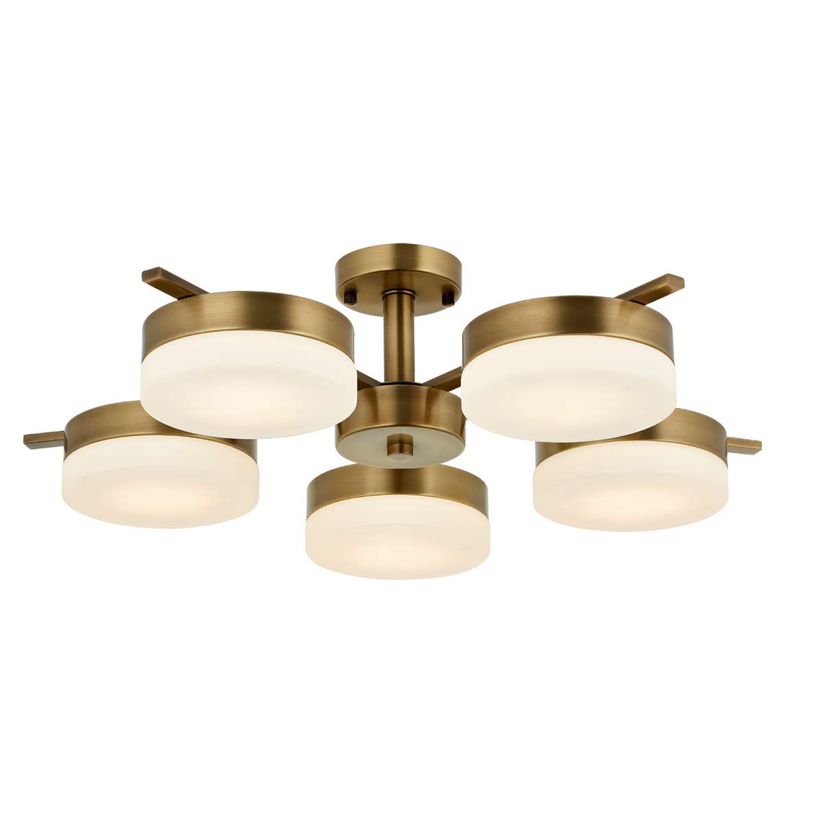 2137-AV-5-ES Eskitme Camlı LED Modern Plafonyer 55 cm – 2137-AV-5-ES - Görsel 1