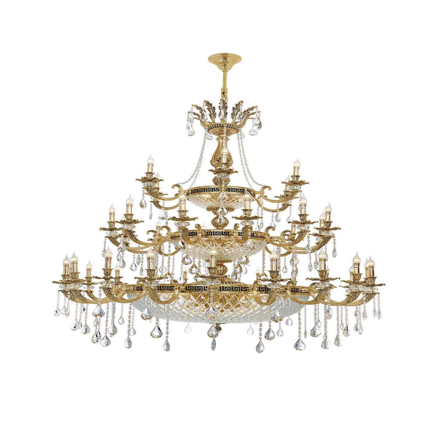 2004-AV-38-SR-1.jpg Gold Kristal Klasik Avize 65 Kollu 160 cm – 2004-AV-38-SR - Görsel 1